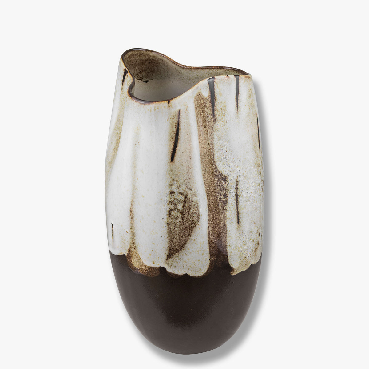 BY HAND curve vase, large, Off-white