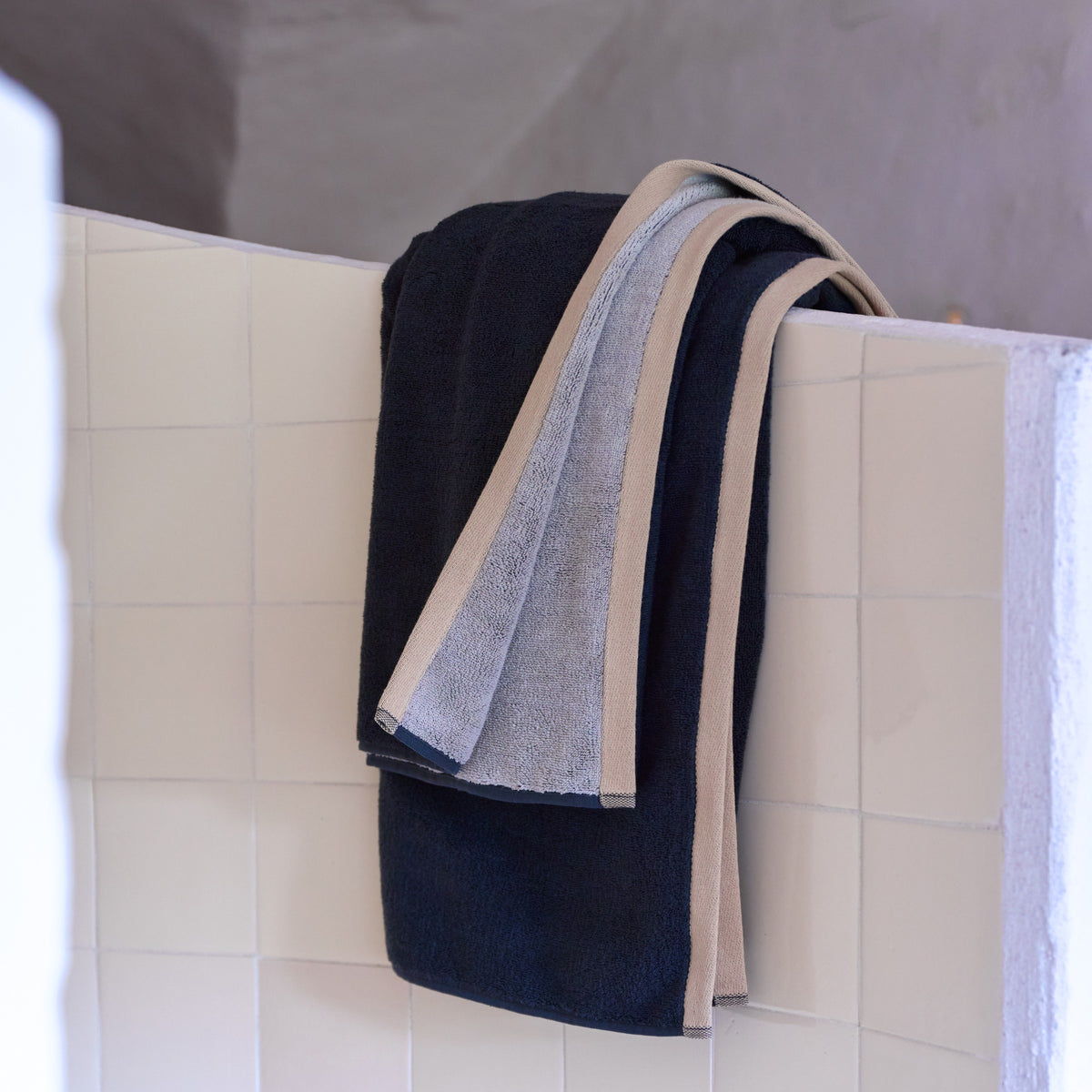 SOFT håndklæde, Dark grey / Light grey