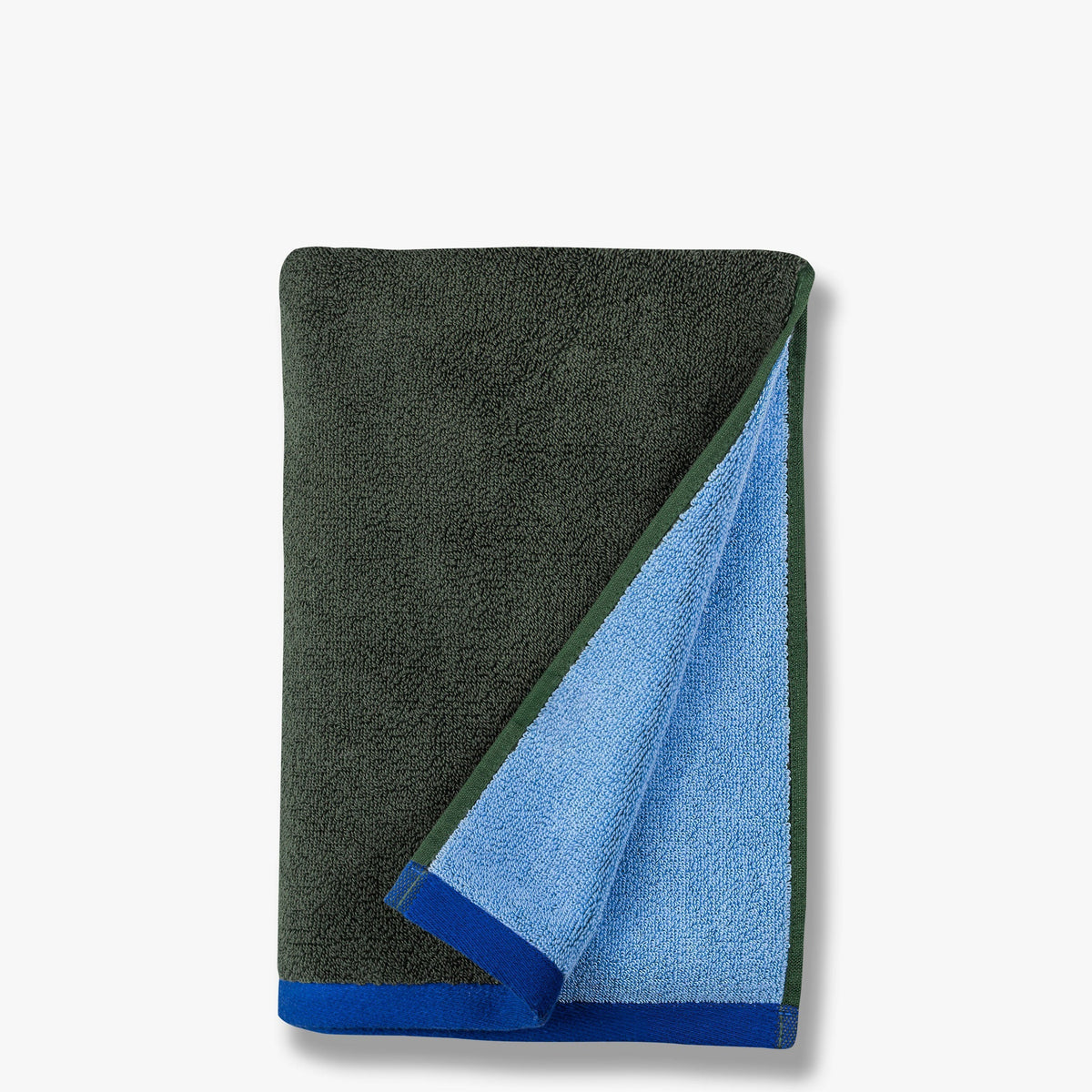 SOFT håndklæde, Dark Olive / Light blue