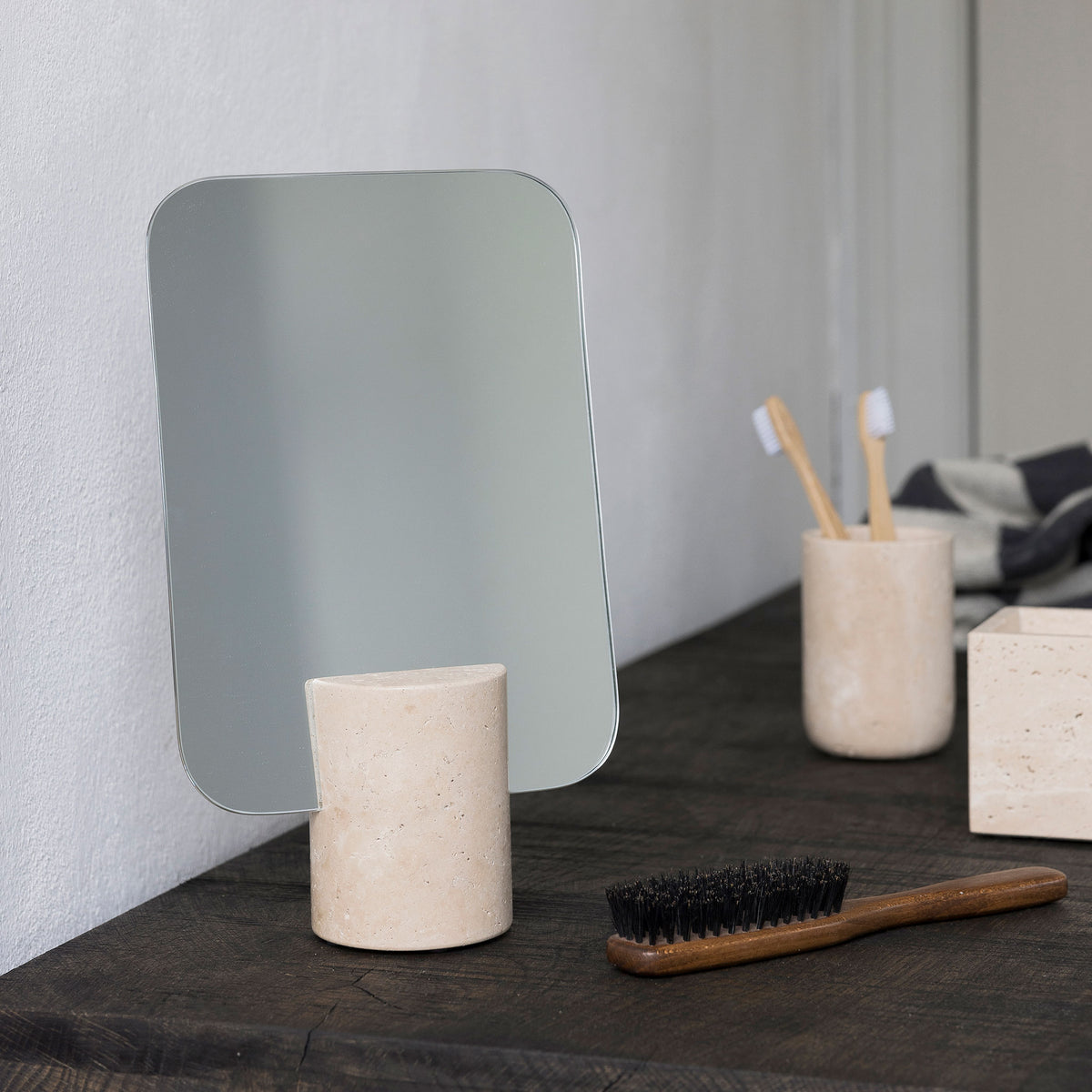 TRAVERTINE spejl, Linen