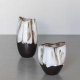 BY HAND curve vase, large, Off-white