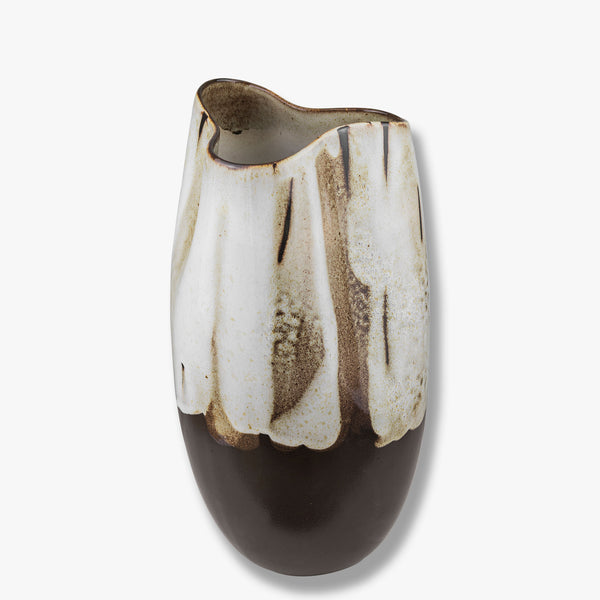 BY HAND curve vase, large, Off-white