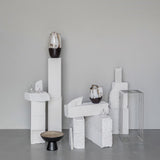 BY HAND curve vase, small, Off-white