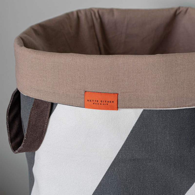 DIAGONAL vasketøjspose, Dark grey / Off-white