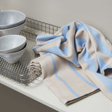 STRIPES viskestykke, 2-pak, Light blue