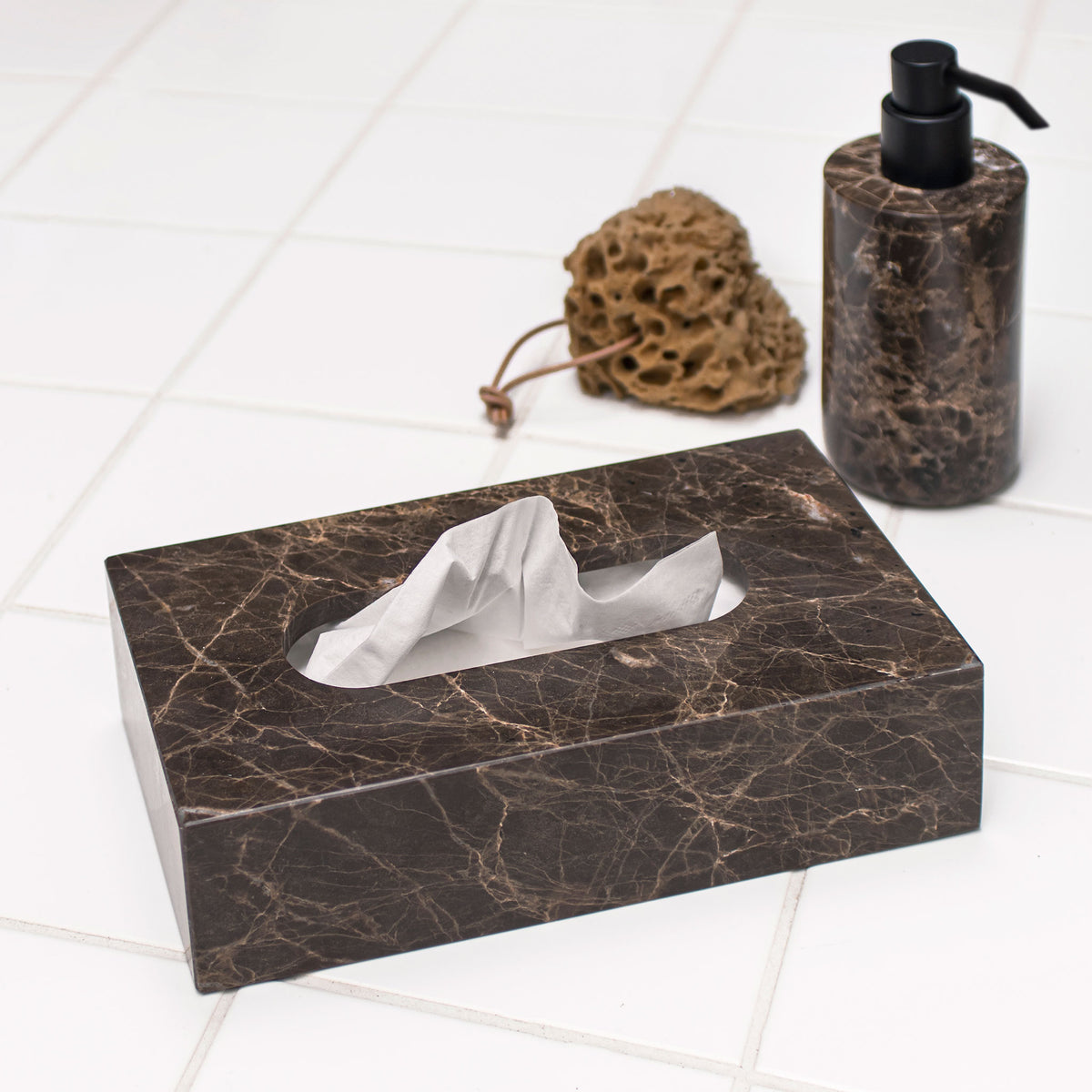 MARBLE tissue cover, Brown