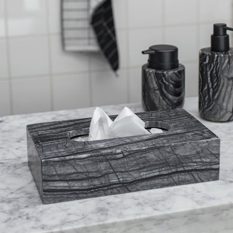 MARBLE tissue cover, Black / Grey