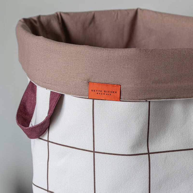 MESH vasketøjspose, Brown / Off-white
