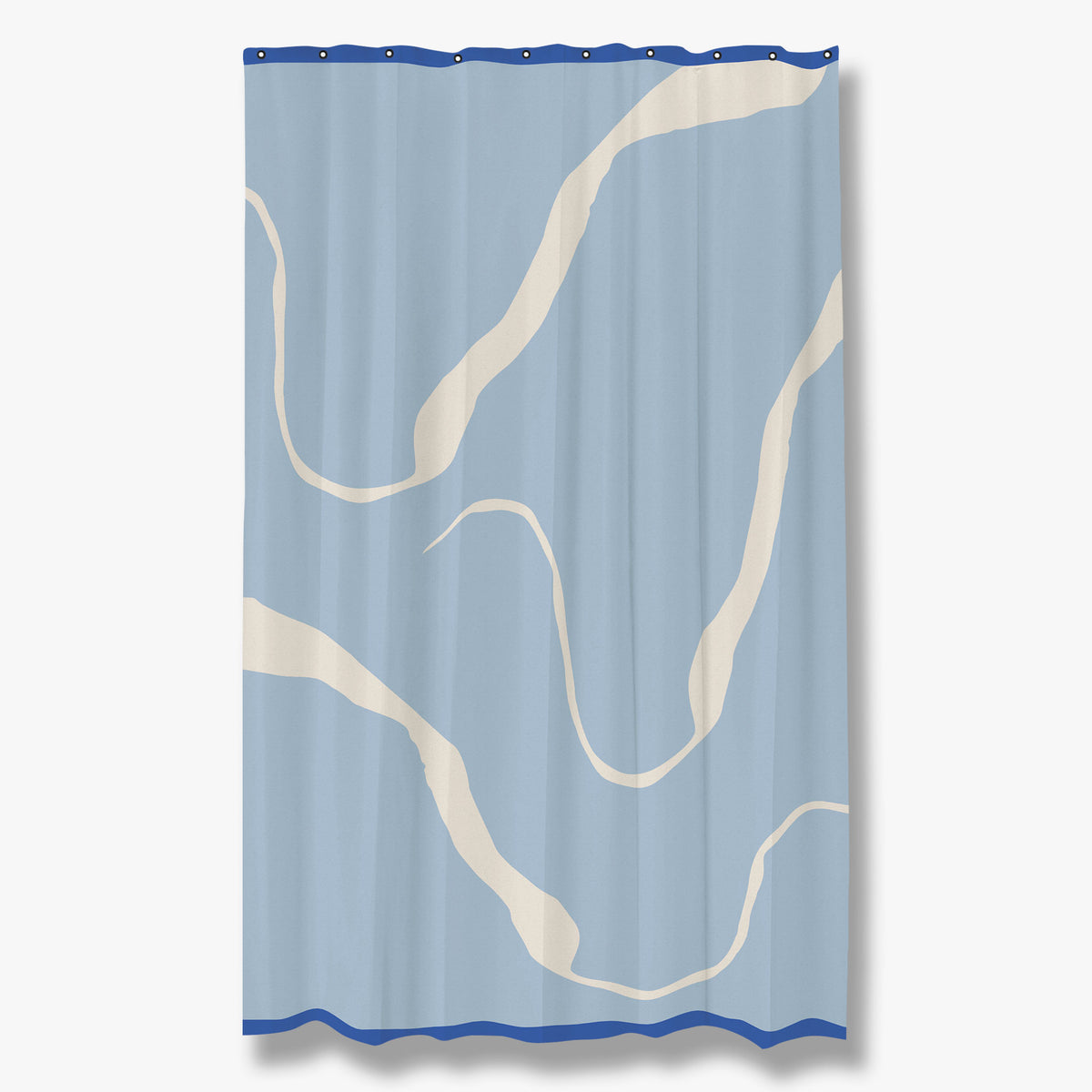 NOVA ARTE badeforhæng, Light blue / Off-white