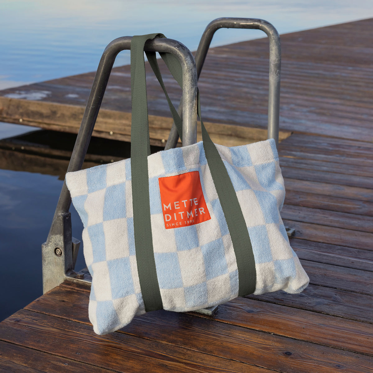 RETRO strandtaske, Light blue