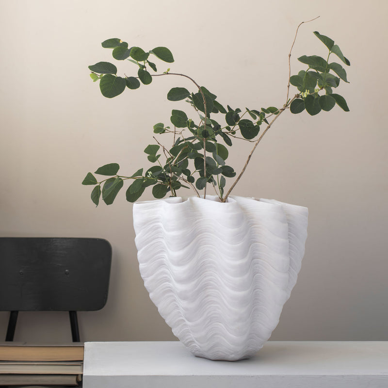 SHELL vase, large, Off-white