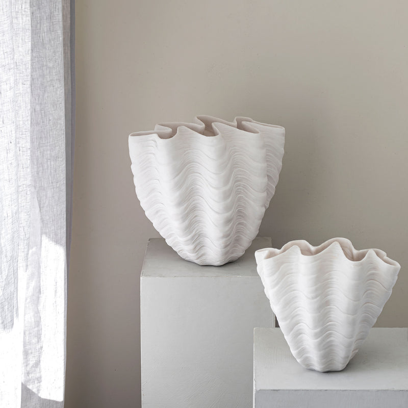 SHELL vase, small, Off-white