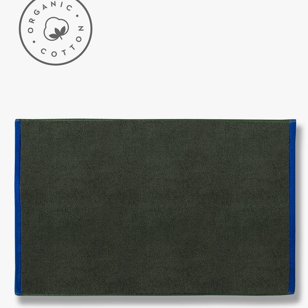 SOFT bademåtte, Dark olive / Light blue