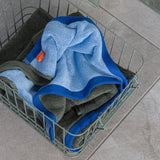 SOFT håndklæde, Dark Olive / Light blue