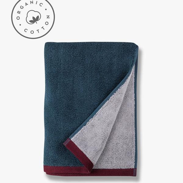 SOFT håndklæde, Midnight blue / Light grey