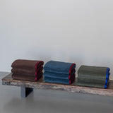 SOFT håndklæde, Dark Olive / Light blue