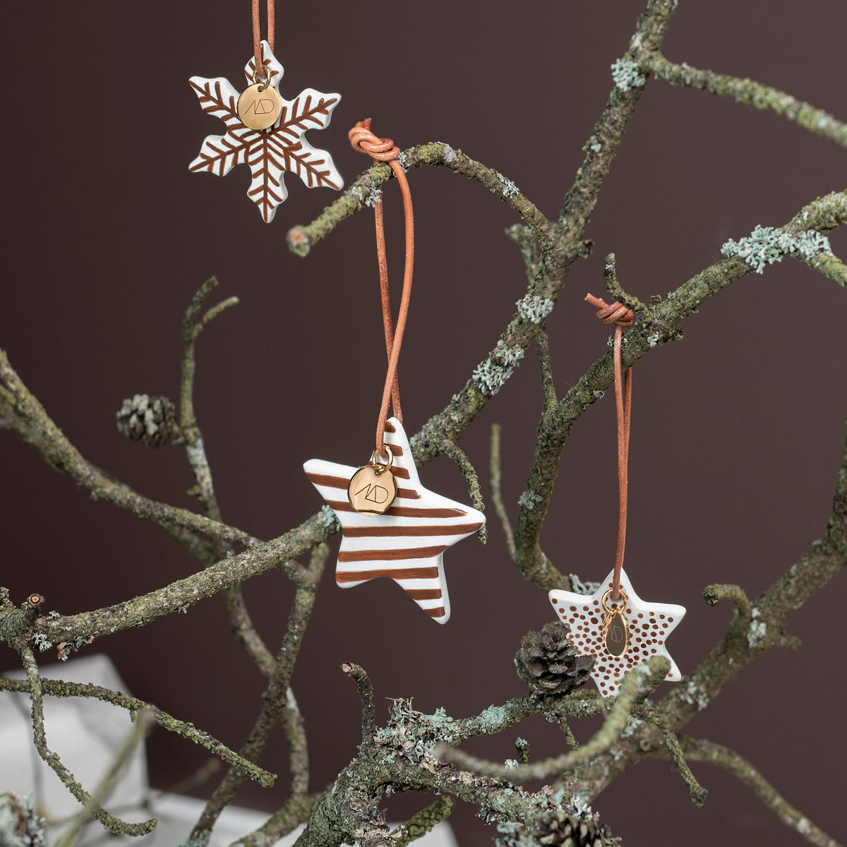 STAR ornament, Walnut, 3-pak