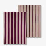 STRIPES viskestykke, 2-pak, Wine