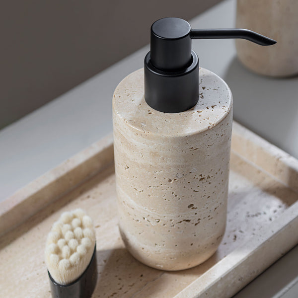 TRAVERTINE høj dispenser, Linen