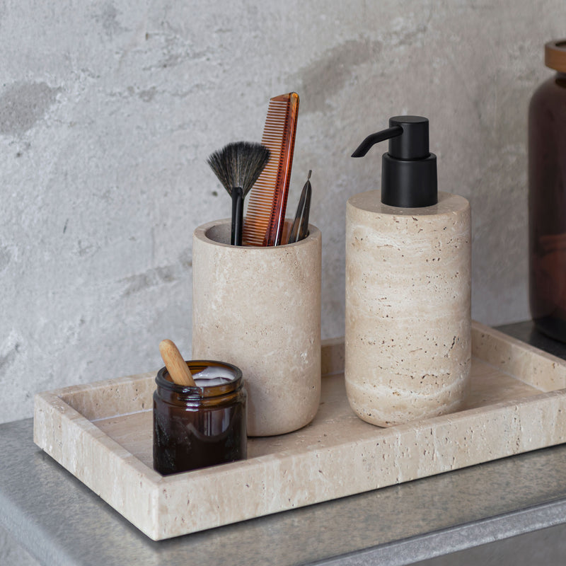 TRAVERTINE høj dispenser, Linen