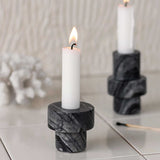 MARBLE lysestage, small, Black / Grey