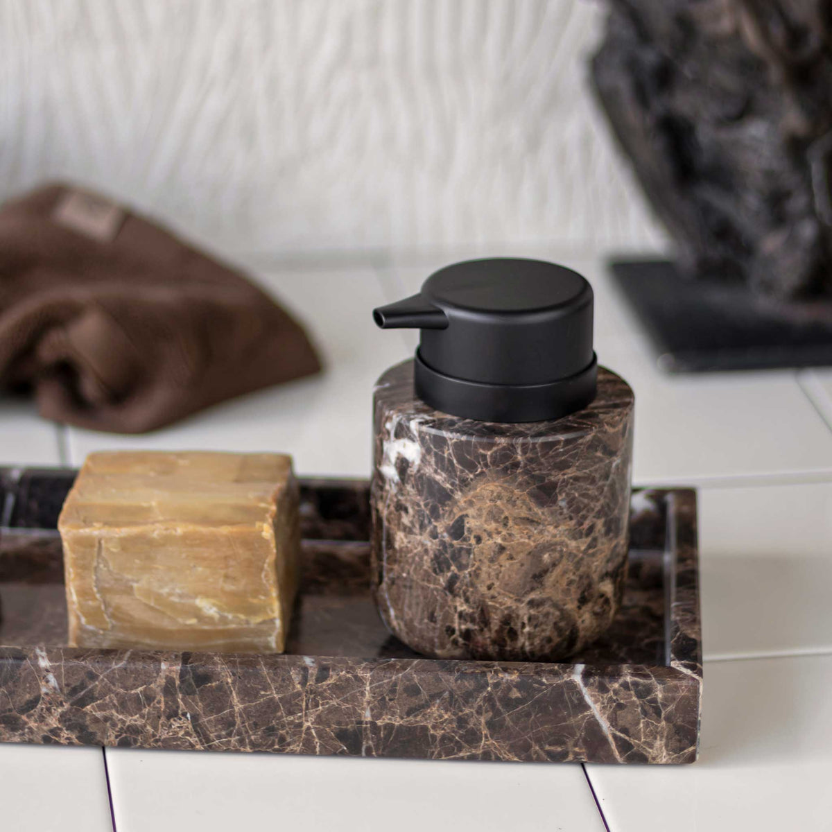 MARBLE lav dispenser, Brown