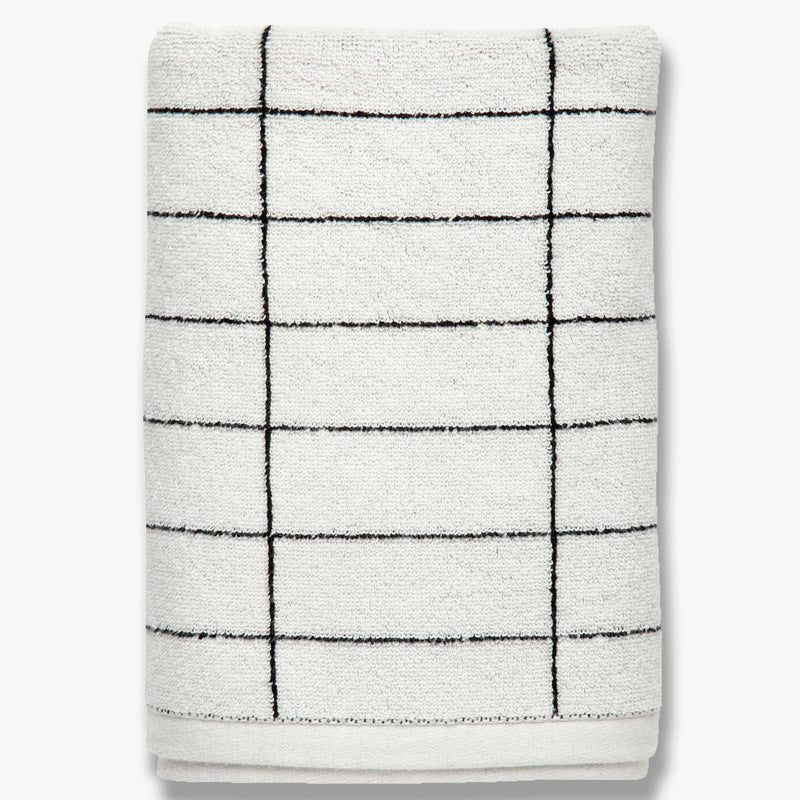 TILE STONE Håndklæde, sort/off-white